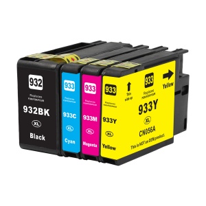Set 4 cartuse cerneala compatibile cu 932XL, negru, 32 ml + 933XL (cyan, galben, magenta), 16 ml