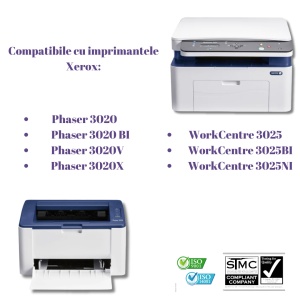 Set 6 buc x cartus compatibil Xerox Phaser 3020/WorkCentre 3025, 106R02773, WC 3020 WC 3025 Negru, 9.000 pag. 2 x ( 1500 + 1.500 + 1.500 ) - Img 2