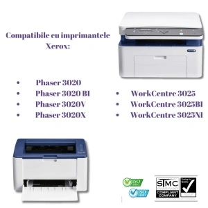 Set 6 buc x cartus compatibil Xerox Phaser 3020/WorkCentre 3025, 106R02773, WC 3020 WC 3025 Negru, 9.000 pag. 2 x ( 1500 + 1.500 + 1.500 ) - Img 2