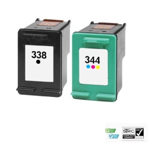 Set 2 cartuse de cerneala compatibile cu 338 negru 18 ml + 344 tricolor 18 ml