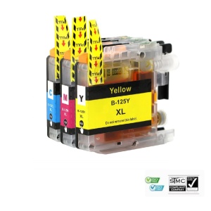 Set 3 cartuse compatibile cu cerneala LC-125XL LC125XL LC 125XL 16ml (albastru, galben, magenta)