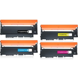Set 4 cartuse toner compatibile 117A W2070A W2071A W2072A W2073A, BCYM, cu cip, 3100 pagini