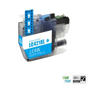 Cartus cerneala compatibil cu Brother LC421XL LC-421XL, albastru cyan, 10 ml