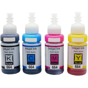 Set 4 flacoane cerneala compatibila Epson T6641, 66642, T6643, T6644, black cyan yellow magenta, 100 ml fiecare