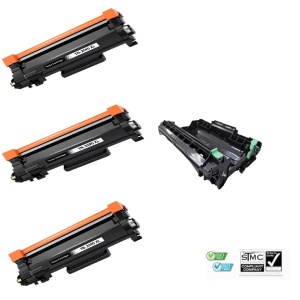 Set 1 drum unit compatibil DR2590 DR-2590, 15000 pagini + 3 cartuse toner TN-2590XL TN2590XL, 9000 pagini