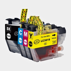 Set 4 cartuse cerneala compatibile LC3619XL LC-3619XL, multicolor, negru - 65 ml, cyan yellow magenta - 18 ml