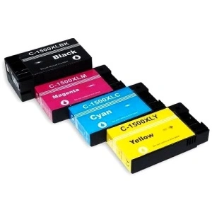Set 4 cartuse cerneala compatibile PGI-1500XL PGI1500XL, negru, cyan, galben, magenta, 71 ml, pentru Canon MAXIFY MB 2050, MAXIFY MB 2150, MAXIFY MB 2155, MAXIFY MB 2350, MAXIFY MB 2750, MAXIFY MB 2755 - Img 2