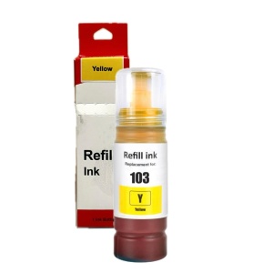Flacon rezerva cerneala compatibil ET-101 ET-102 ET-103 ET-104 ET-105 ET-106, galben yellow, 70 ml