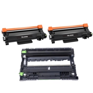 Set 1 drum unit compatibil DR2590 DR-2590, 15000 pagini + 2 cartuse toner TN-2590XL TN2590XL, 6000 pagini