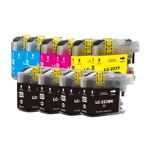 Set 10 cartuse compatibile de cerneala LC-223XL LC223XL (negru, cyan, galben, magenta), 140 ml