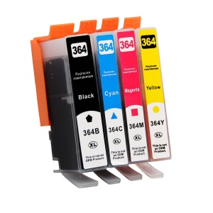Set 4 cartuse cerneala compatibile 364XL (23 ml - negru, 15 ml - cyan, galben, magenta)