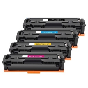Set 4 cartuse toner compatibile cu HP 207A W2210A W2211A W2212A W2213A, fara cip, negru, cyan, galben, magenta 5100 pagini