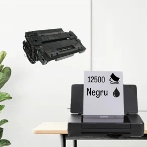 Cartus toner compatibil 55X CE255X, 12500 pagini, negru black, pentru HP LASERJET P3011, LASERJET P3015, LASERJET P3015D, LASERJET P3015DN, LASERJET P3015X, LASERJET P3016, LASERJET Pro MFP M521