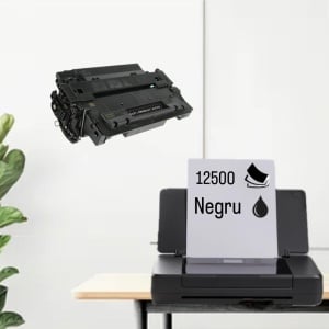 Cartus toner compatibil 55X CE255X, 12500 pagini, negru black