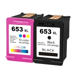 Set 2 cartuse cerneala compatibile 653XL, negru 3YM75A 20 ml + tricolor 3YM74A, 16 ml, pentru HP DESKJET INK ADVANTAGE 6000, INK ADVANTAGE PLUS 6075, INK ADVANTAGE PLUS 6400, INK ADVANTAGE PLUS 6475
