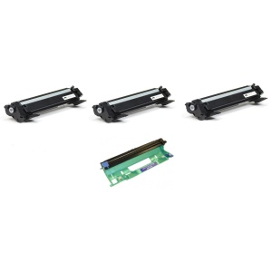 Set 3 cartuse toner compatibil cu TN1030 XL negru, 3x1500 pagini + 1 unitate de cilindru drum Brother DR-1050/DR-1090, 10000 pag