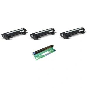 Set 3 cartuse toner compatibil cu TN1030 XL negru, 3x1500 pagini + 1 unitate de cilindru drum Brother DR-1050/DR-1090, 10000 pag, pentru BROTHER HL 1110E DCP 1510E HL 1210WE DCP 1610WE HL 1212WE DCP 1512E MFC 1810E MFC 1910WE BROTHER DCP 1510 DCP 1510R
