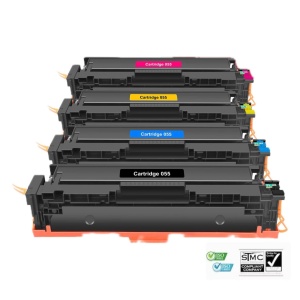 Set 4 cartuse toner compatibile CRG-055 CRG055 fara cip, negru, albastru, galben, magenta, 8700 pagini