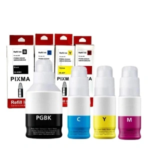 Set 4 rezerve de cerneala GI-41 / GI-51, negru - 140 ml, cyan, galben, magenta - 70 ml, compatibil cu Canon Pixma G3560 G3520 G2560 G2520 G1520 G1420 G1460 G2420 G2430 G2460 G2470 G3420 G3430 G3460 G3470 G3480 G1520 G1530 G1560 G2520 G2560 G2570 G3520