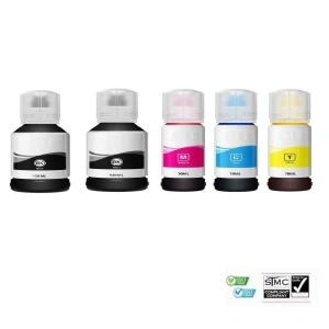 Set 5 flacoane cerneala compatibile ET-113 ET-113 ET 113, 2xblack cyan yellow magenta, 470 ml, pentru Epson EcoTank ET-16150, 16600, 16650, 5150, 5170, ET-5850, 5880, ET16150, ET16600, ET16650, ET5150, ET5170, ET5850, ET5880, L6190, L6190