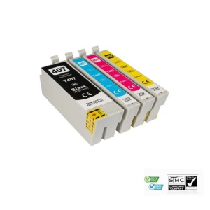 Set 4 cartuse cerneala compatibile Epson T-407XL T 407XL (45 ml - negru, 26 ml fiecare culoare - cyan, galben, magenta)