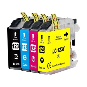 Set 4 cartuse compatibile de cerneala LC 123XL LC-123XL LC123XL (negru+cyan+galben+magenta), 50 ml