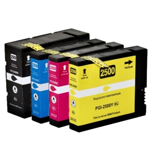 Set 4 cartuse de cerneala compatibile PGI-2500XL PGI2500XL, negru, cyan, galben, magenta, 130 ml - Img 2