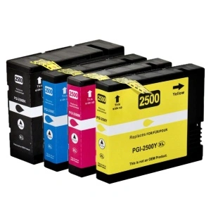 Set 4 cartuse de cerneala compatibile PGI-2500XL PGI2500XL, negru, cyan, galben, magenta, 130 ml pentru Canon MAXIFY iB 4050, MAXIFY iB 4150, MAXIFY MB 5050, MAXIFY MB 5150, MAXIFY MB 5155, MAXIFY MB 5350, MAXIFY MB 5450, MAXIFY MB 5455 - Img 2