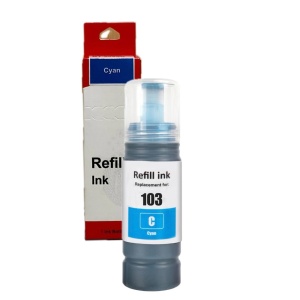 Flacon rezerva cerneala compatibil ET-101 ET-102 ET-103 ET-104 ET-105 ET-106, albastru cyan, 70 ml