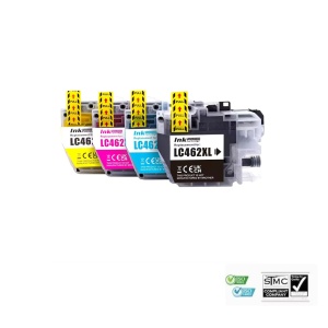 Set 4 cartuse cerneala compatibile LC-462XL LC462XL, negru - 60 ml cyan/galben/magenta - 18 ml