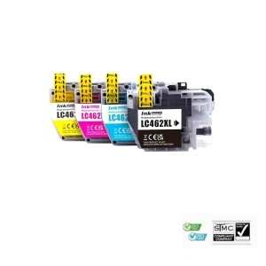 Set 4 cartuse cerneala compatibile LC-462XL LC462XL, negru - 60 ml cyan/galben/magenta - 18 ml, pentru Brother MFC-J2340DW, MFC-J3940DW, MFC-J3540DW
