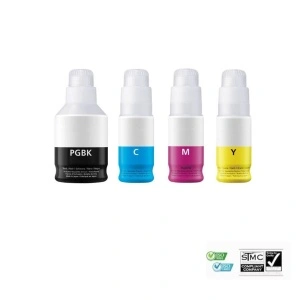 Set 4 rezerve de cerneala GI-40 GI40/ GI-50 GI50, negru - 140 ml, cyan, galben, magenta - 70 ml, compatibil cu Canon Pixma G5040 G5045 G5050 G5055 G6040 G6045 G6050 G6055 G7040 G7045 G7050 G7055 GM2040 GM2050 GM4050