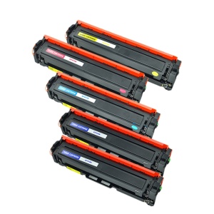 Set 5 cartuse toner compatibile 410 CF410A - CF413A negru, cyan, galben, magenta, 5x2300 pagini