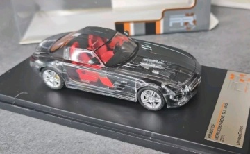 1/43 2011 mercedes benz sls amg limited edition matt grey with see through and red interior. - Img 5