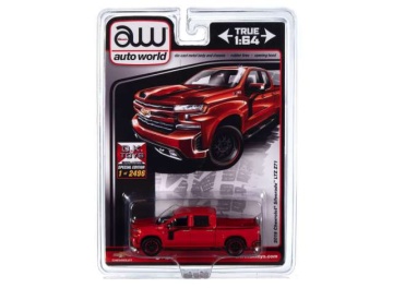 1/64 2019 chevrolet silverado ltz z71, red/black