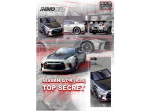 Inno64 1/64 nissan skyline gt-r (r35) *top secret*, grey/black Malaysia Diecast Expo 2024