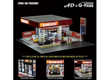 1/64 japan gas station diorama with led lights