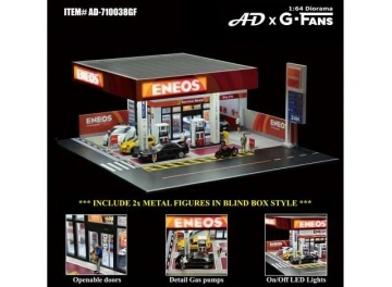 1/64 japan gas station diorama with led lights