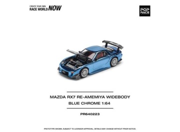 1/64 mazda rx7 re-amemiya widebody, blue chrome