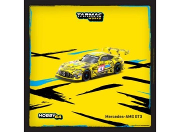 1/64 mercedes benz amg gt3 #4 p.ellis/r.marciello/e. mortara/l.stolz, nürburgring 24h 2023, yellow