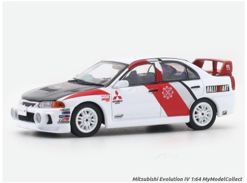 1/64 mitsubishi lancer evolution iv *ralliart, silver/red/black