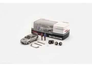 1/64 toyota celica gt four-id with figures, silver