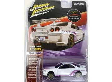 1/64 2000 nissan skyline gt-r bnr34, white with purple stripes