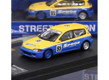 1/64 honda civic eg6 *spoon* horizontal stripe, blue/yellow