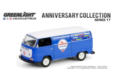 1/64 1968 volkswagen type 2 panel van-chevron 145th anniversary *anniversary collection series 17*, blue