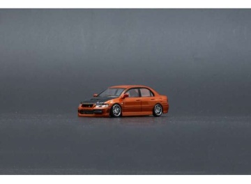 1/64 2001 mitsubishi lancer evolution vii rhd, custom orange with black hood