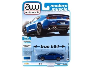 1/64 2018 chevrolet camaro zl1, hyper blue metallic