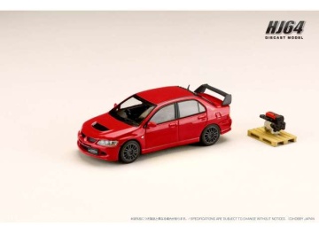 1/64 mitsubishi lancer evolution 8 mr gsr with engine display model, red solid
