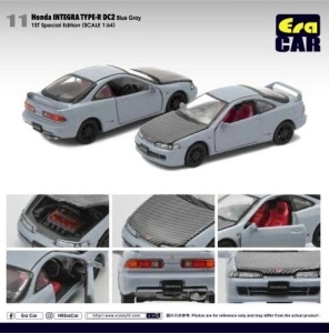 Era 1/64 honda integra type-r dc2 1st special edition, blue-grey with carbon fiber hood