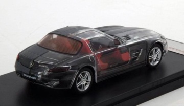 1/43 2011 mercedes benz sls amg limited edition matt grey with see through and red interior. - Img 3